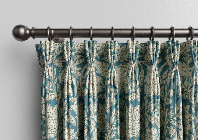 Land & Shore Rowallane, Teal - Made to Measure Curtains - Image 11